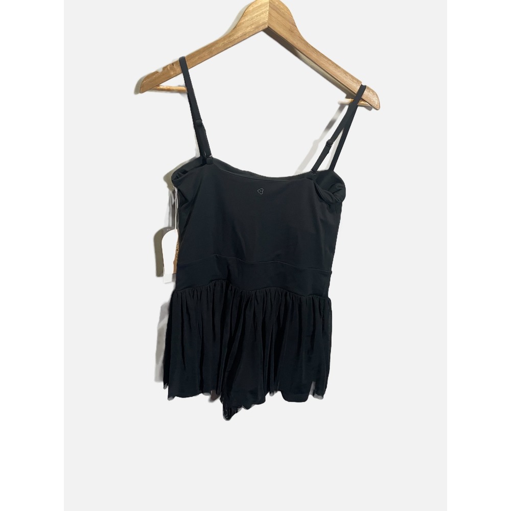 Black Skirted One-Piece Jumpsuit Romper - Picture 5 of 6